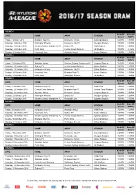 © 2016 FFA. This Fixtures List and Any Part of Thereof, Must Not Be Reproduced Without the Permission of FFA
