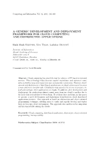 A Generic Development and Deployment Framework for Cloud Computing and Distributed Applications