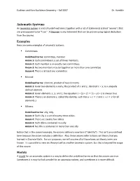 Axiomatic Systems