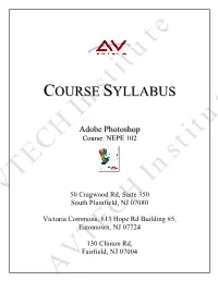 Course Syllabus Adobe Photoshop