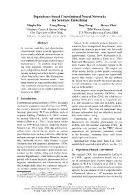 Dependency-Based Convolutional Neural Networks for Sentence Embedding∗