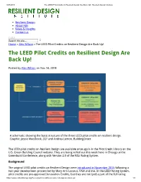 LEED Pilot Credits on Resilient Design Are Back Up! | Resilient Design Institute