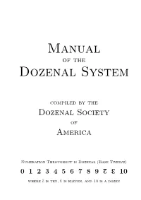 Manual Dozenal System