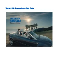 Nokia 9500 Communicator User Guide