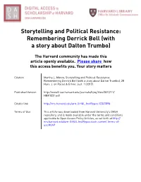 Remembering Derrick Bell (With a Story About Dalton Trumbo)