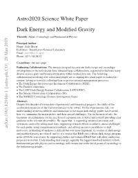 Astro2020 Science White Paper Dark Energy and Modified Gravity