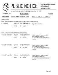 Broadcast Actions 10/23/2018