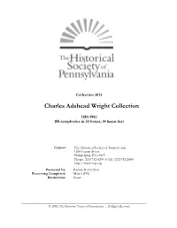Charles Adshead Wright Collection