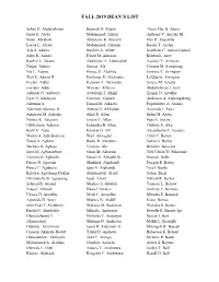 Fall 2019 Dean's List
