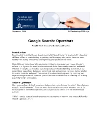 Google Search Operators