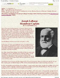 Joseph Labarge Steamboat Captain