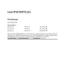 Linux Ipv6 HOWTO (En)