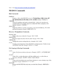 MS-DOS Commands