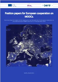 Position Papers for European Cooperation on Moocs