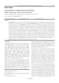 Systematic Review of Eperison for Low Back Pain E