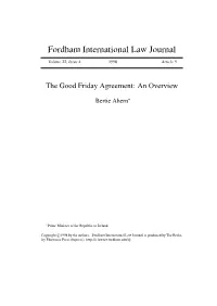 The Good Friday Agreement: an Overview