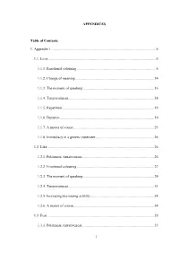 1 APPENDICES Table of Contents 1. Appendix 1