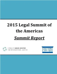 2015 Legal Summit of the Americas Summit Report
