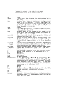 Abbreviations and Bibliography