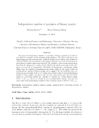 Independence Number of Products of Kneser Graphs
