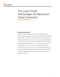 Joyent Smart Architecture for Cloud Computing RC1