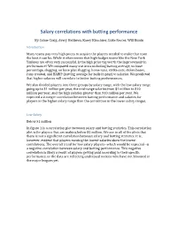 Salary Correlations with Batting Performance