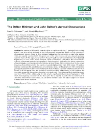 The Dalton Minimum and John Dalton's Auroral Observations