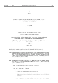 Common Military List of the European Union