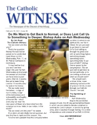 Do We Want to Get Back to Normal, Or Does Lent Call Us to Something To