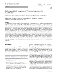 Exploring Metabolic Adaptation of Streptococcus Pneumoniae to Antibiotics