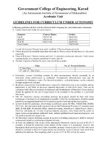 First Year Curriculum Structure (W.E.F