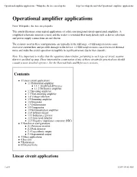 Operational Amplifier Applications - Wikipedia, the Free Encyclopedia