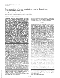 Representation of Sound Localization Cues in the Auditory Thalamus of the Barn Owl