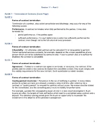 Termination of Contracts