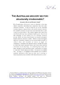 The Australian Grocery Sector: Structurally Irredeemable?