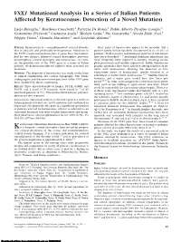 VSX1 Mutational Analysis in a Series of Italian Patients Affected by Keratoconus: Detection of a Novel Mutation