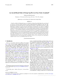 An Aircraft-Based Study of Strong Gap Flows in Nares Strait, Greenland