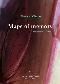 Maps of Memory Essays on Greece