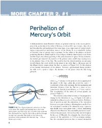 Perihelion of Mercury's Orbit