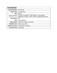 Transcript of August 4, 2020 Session 2 Commissioner Workshop on Plug
