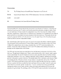 1 Memorandum TO: the Working Group on Seanad Reform