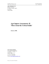 Agri Impact Assessment -II 'More from the Cotton Fields'