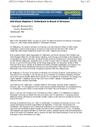 AIG Elects Stephen F. Bollenbach to Board of Directors Page 1 of 2