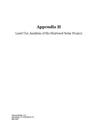 Appendix H Land Use Analysis of the Hayward Solar Project