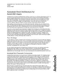 Autodesk Revit Building for ACAD Users