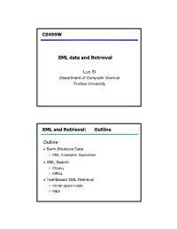 CS490W XML Data and Retrieval XML and Retrieval
