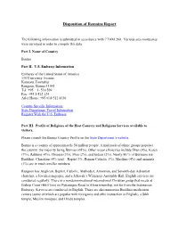 Disposition of Remains Report