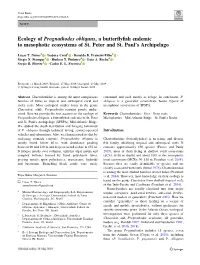 Ecology of Prognathodes Obliquus, a Butterflyfish Endemic to Mesophotic