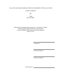 Fallout Fans: Negotiations Over Text Integrity in the Age of The