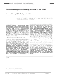 How to Manage Penetrating Wounds in the Field